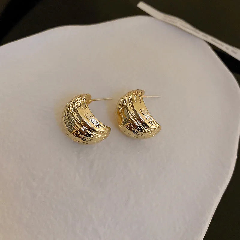 Simple Rock Smooth Small Metal Peas Punk Party ValentineDay Bijoux Earring