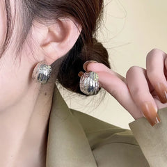 Simple Rock Smooth Small Metal Peas Punk Party ValentineDay Bijoux Earring