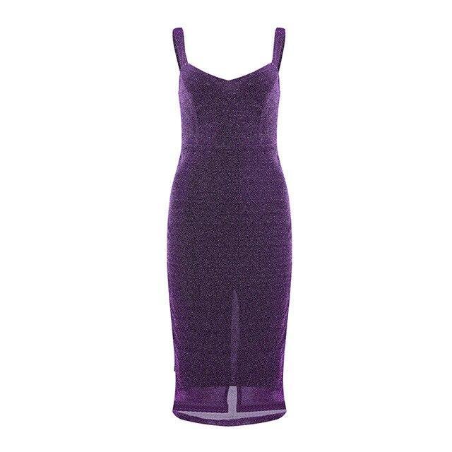 Sleeveless glitter bodycon dress Slim fit spaghetti strap pencil dresses Elegant womens party dress Autumn vestidos mujer
