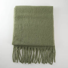 Cashmere Scarves for - Thick and Warm Muffler with Tassel Detail
