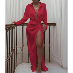 Solid twisted design shirt dress