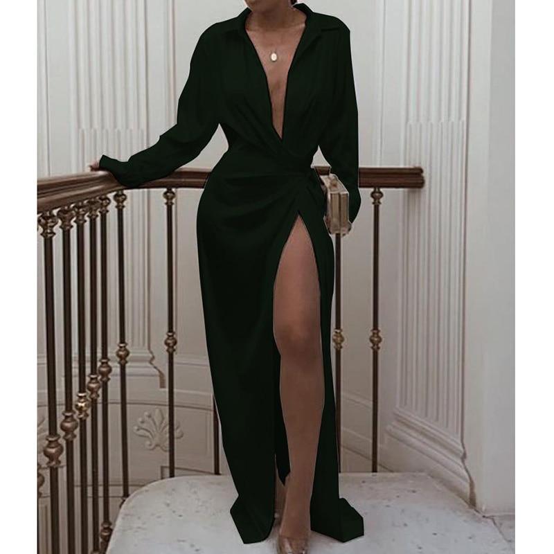 Solid twisted design shirt dress