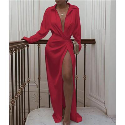 Solid twisted design shirt dress