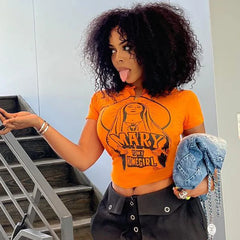 Spice Girl American Slimming Crop Hipster Trending WomenT-shirt