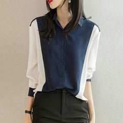 Patchwork Elegant Fashion Chiffon Shirts