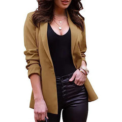 Long Sleeve Lapel Office Spring Autumn Button Blazer Jacket
