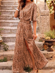 Summer Sexy Short Sleeve Party Long Boho Dress