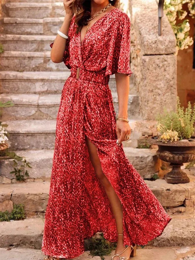 Summer Sexy Short Sleeve Party Long Boho Dress