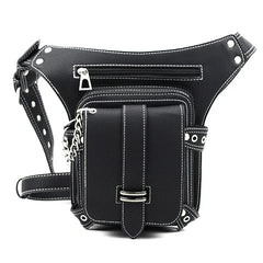 Steampunk Rock Waist Leg Hip Belt Motorcycle Fanny Packs Multi Chain Rivet Waist Bag