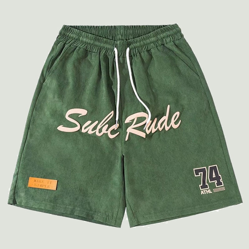 Streetwear Hip Hop Cargo Sports Shorts Men Harajuku Letter Printed Loose Elastic Waist Casual Pants