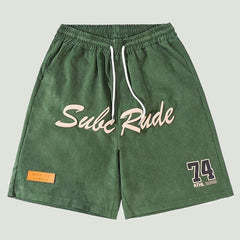 Streetwear Hip Hop Cargo Sports Shorts Men Harajuku Letter Printed Loose Elastic Waist Casual Pants