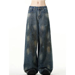 High Waist Streetwear Wide Leg Denim Pants