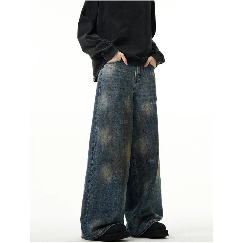 High Waist Streetwear Wide Leg Denim Pants
