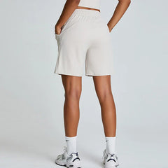 Summer Stretchy Straight Leg SweatShorts Loose Outer Wear Pants Sports Short