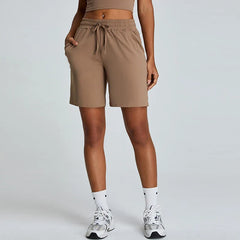 Summer Stretchy Straight Leg SweatShorts Loose Outer Wear Pants Sports Short