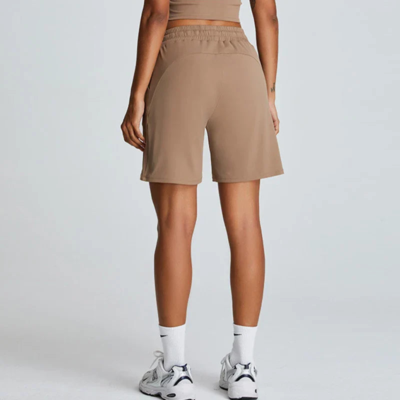 Summer Stretchy Straight Leg SweatShorts Loose Outer Wear Pants Sports Short