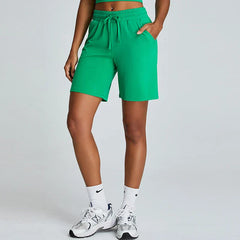 Summer Stretchy Straight Leg SweatShorts Loose Outer Wear Pants Sports Short