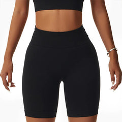 Summer Seamless High Waist Gym Elasticity Hip Lift Pants Running Cycling Sports Short