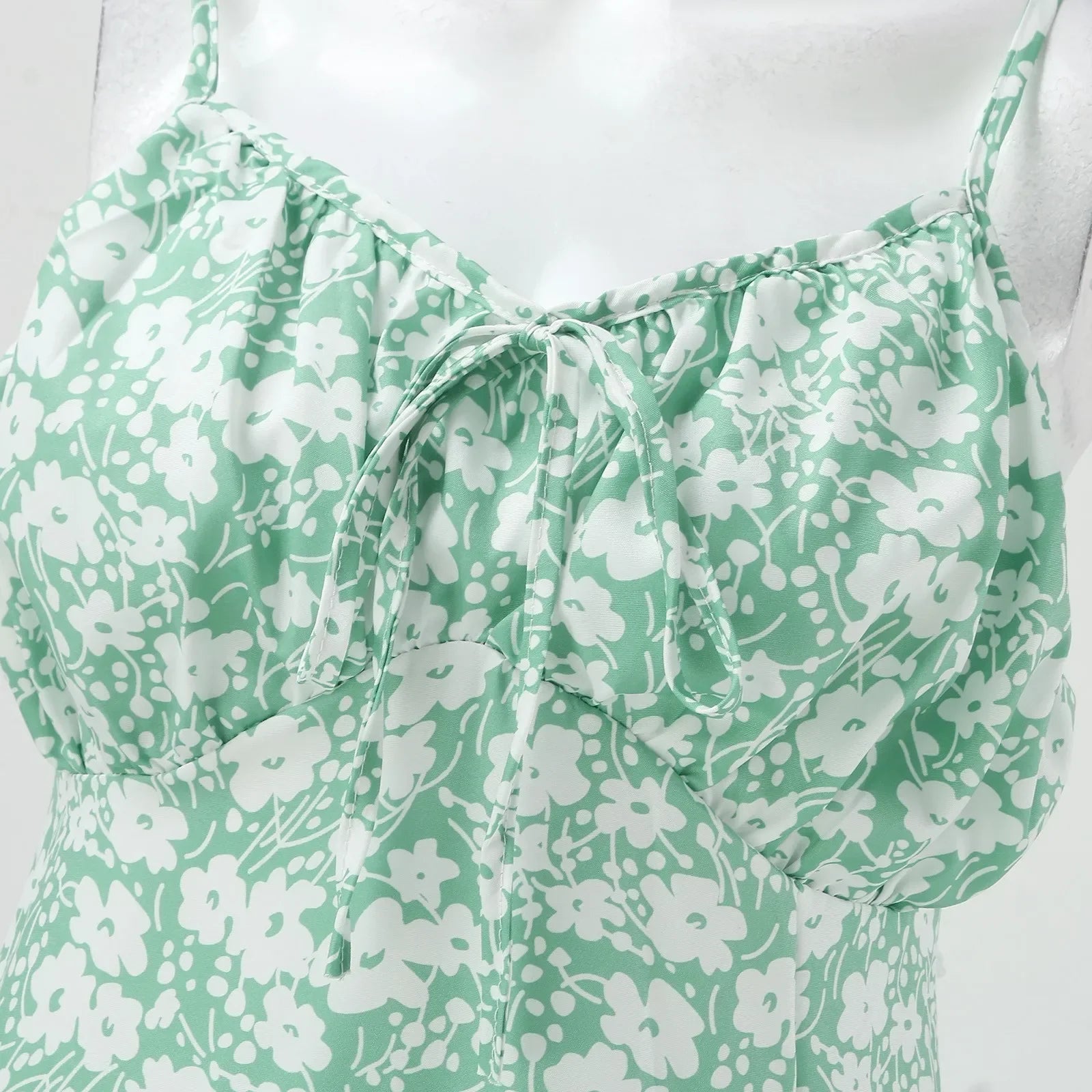 Summer Floral Print Spaghetti Strap Boho Slit Midcalf WomenBoho Dress