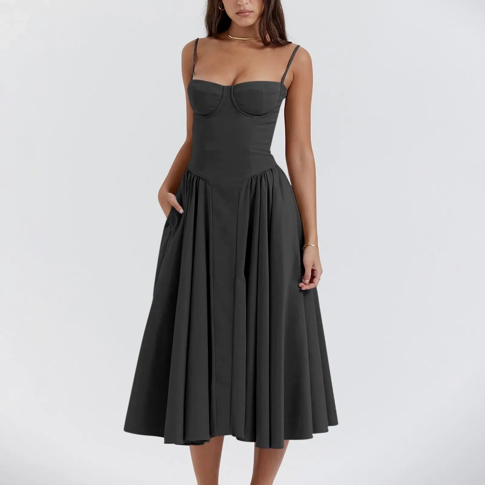 Floral Slip Tube Tops Sleeveless Fashion Printted A-line Midi Lady Boho Dress