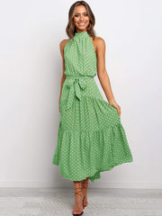 Polka Dot Halter Strapless Vacation Sundress