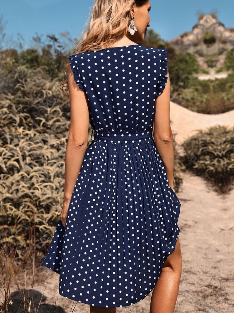 Polka Dot Bandage A-line Midi Beach Sundress