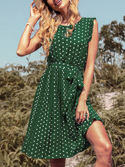 Polka Dot Bandage A-line Midi Beach Sundress