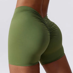 Summer V Back Scrunch Butt Gym Leggings Push Up Yoga Pants Sports Short