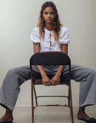 Summer Vintage Red New Korean Retro Bubble Sleeve Female WomenFashion Shirt Blouse