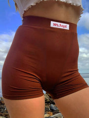 Summer Letter Embroidery Biker Ribber Knit Black High Waist Casual Streetwear Short