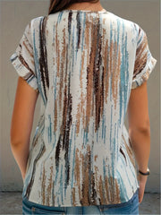 Summer Fashion Blouses O Neck Short Sleeve Chic Blouse