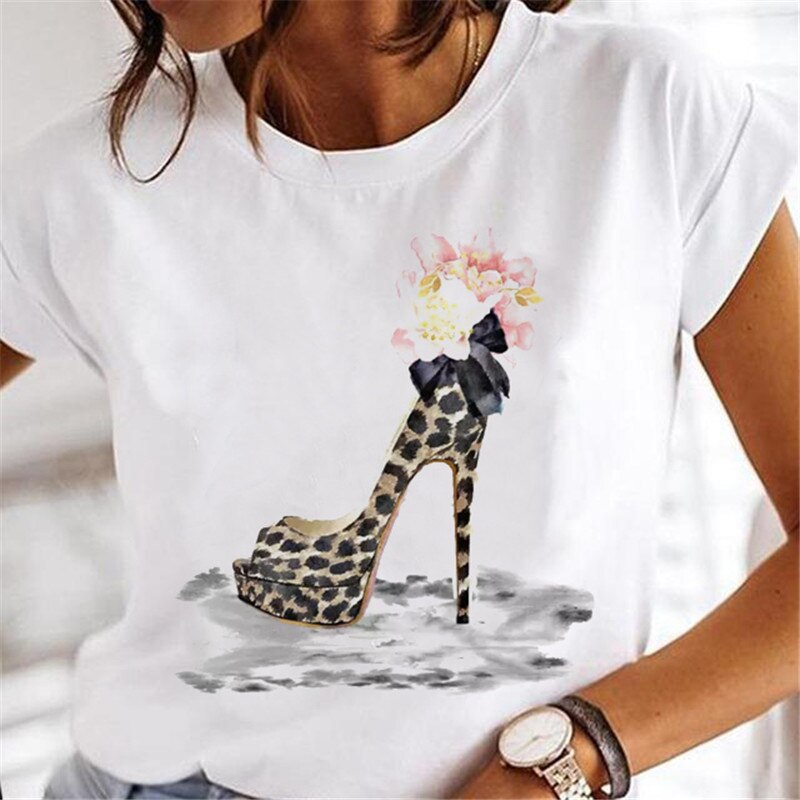 T-shirts Sweet Wine Print Girl 90s Cartoon Printing Clothes