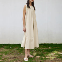 FashionSierra-Casual Sleeveless Long Vintage O-neck Oversize Loose Summer Beach Boho Dress