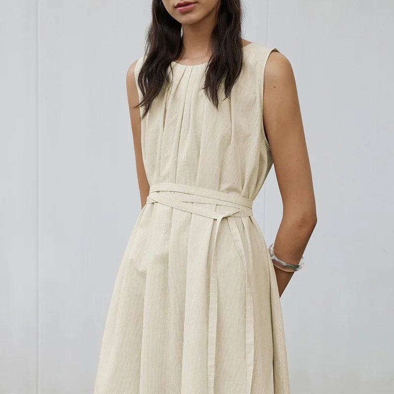 FashionSierra-Casual Sleeveless Long Vintage O-neck Oversize Loose Summer Beach Boho Dress