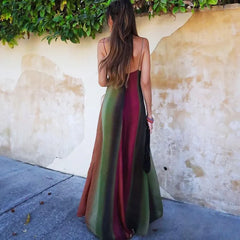 FashionSierra-Beach Wear   Sleeveless  Backless  Strap   Vintage Maxi  Summer  Waist Hollowed Out  Party  Vestidos Boho Dress