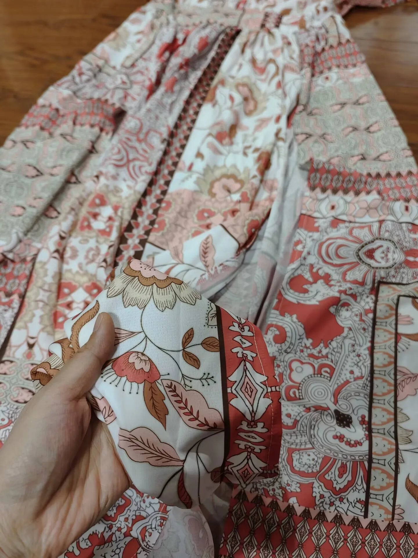 FashionSierra-Floral Printed Cover-Ups Casual Deep V Neck Elastic Waist Short Sleeve Summer Long Beach Boho Dress