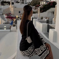 FashionSierra-Casual Ethnic Embroidery Loose Robe Vintage Flare Long Sleeve Oversize Autumn Beach Vestidos Boho Dress