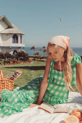 FashionSierra-Casual Square Collar Plaid for Vintage High Waist Ruffles Summer Sleeveless Long Vestidos Boho Dress
