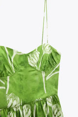 FashionSierra-Elegant  Floral Print   Casual  High Waist  Sling  Autumn  Beach Wear  Big Hem  Oversize Boho Dress