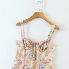 FashionSierra-Floral Print Party Vintage Sleeveless Backless Strap Long Beach Boho Dress