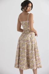 FashionSierra-Floral Print Party Vintage Sleeveless Backless Strap Long Beach Boho Dress