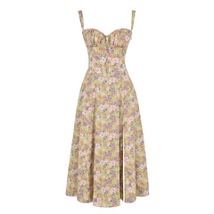 FashionSierra-Floral Print Party Vintage Sleeveless Backless Strap Long Beach Boho Dress