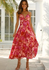 FashionSierra-Sleeveless Backless Strap Long Vintage Deep V-neck Summer Beach Boho Dress