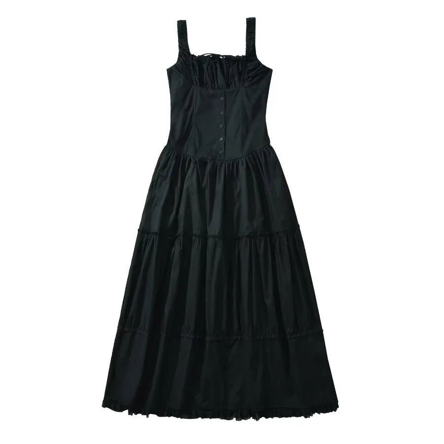 FashionSierra-Vintage  Cotton Strap   Casual   Sleeveless  High Waist  Long Maxi  Summer  Beach  Vestidos  Boho Dress