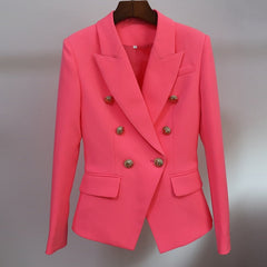 Designer Metal Lion Buttons Blazer