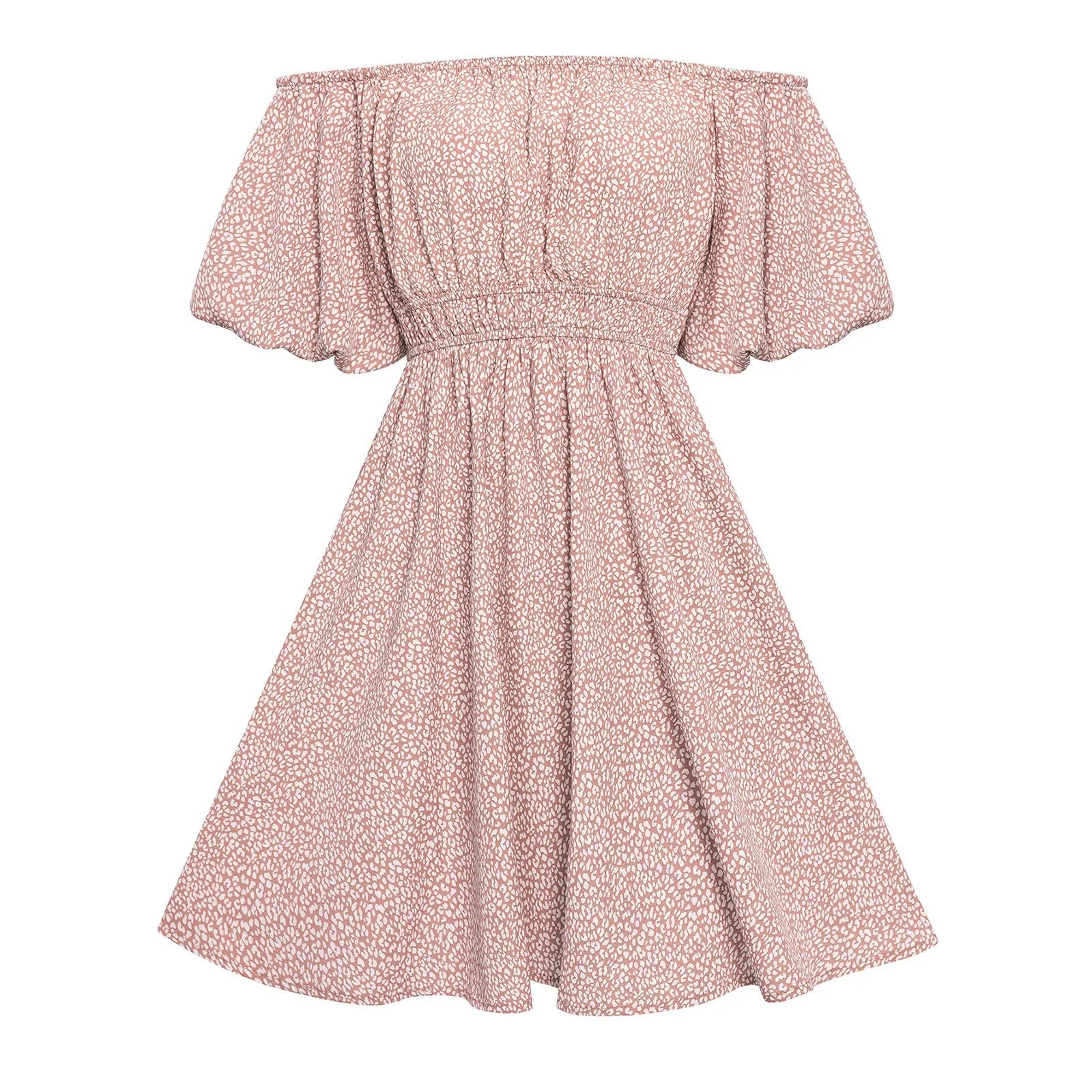 Plead Backless Short Off Shoulder Printed Waist Petite Beach Boho Dress