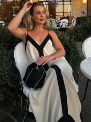 Chiffon Contrast Off-Shoulder Female Casual Dress
