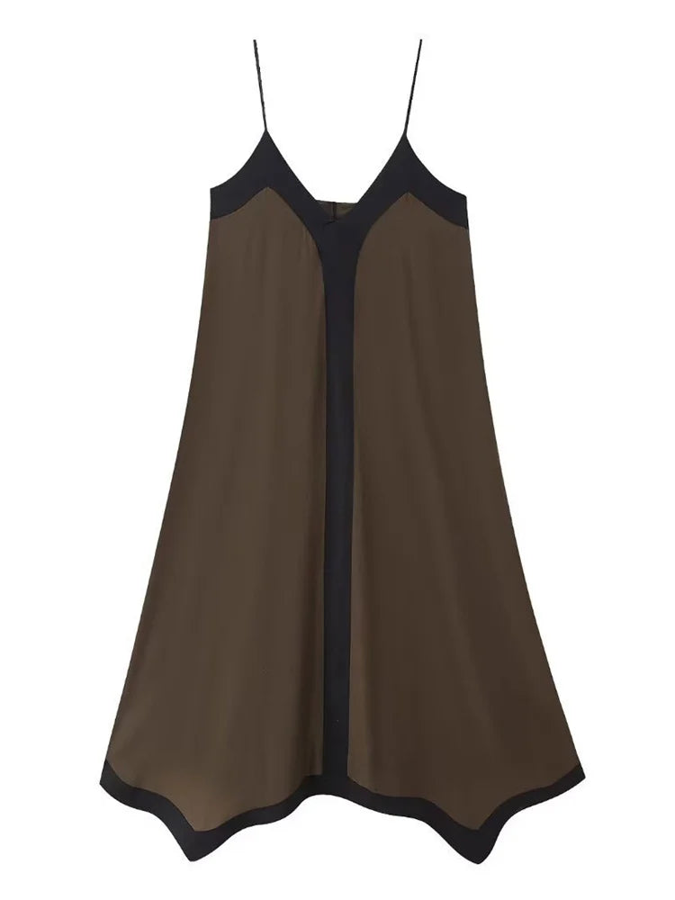 Chiffon Contrast Off-Shoulder Female Casual Dress