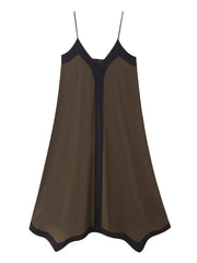 Chiffon Contrast Off-Shoulder Female Casual Dress