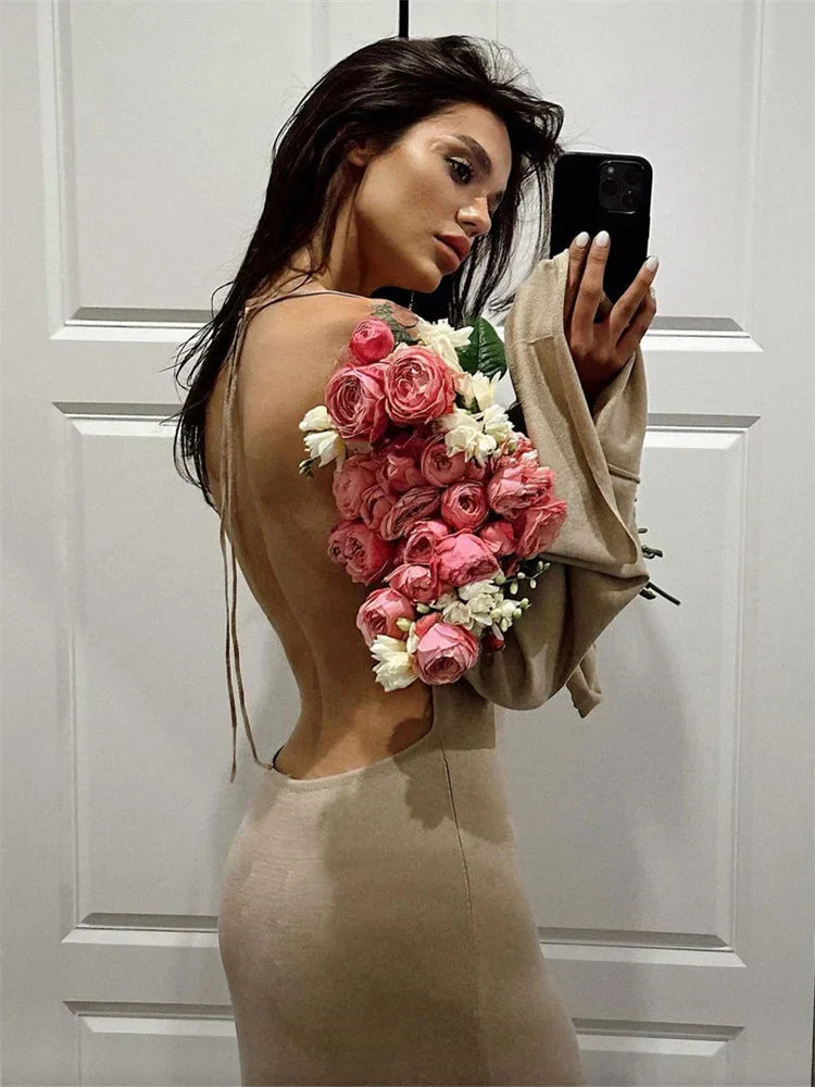 Knit Off-Shoulder Loose Summer Casual Dress